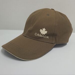 Outbound Brown Cotton Twill Embroidered Canada Maple Leaf Baseball Cap